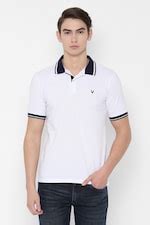 Buy Men White Solid Polo Neck T-shirt Online - 437997 | Allen Solly