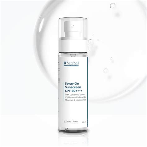 SEA SOUL Sunscreen Spray SPF 50 PA+++ with Niacinamide & Dead Sea ...