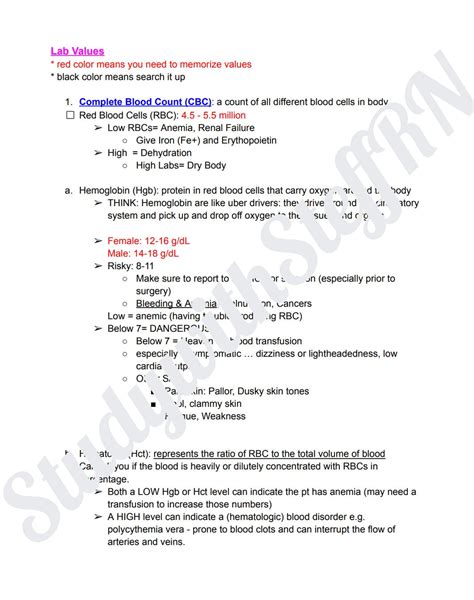 NCLEX Review Lab Values 的图像结果