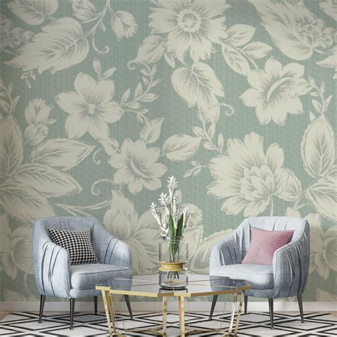 PAPER PLANE DESIGN Vintage Flower Exquisite Ethnic Wall Mural Wallpaper ...