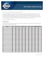 Image result for Toastmaster Ah Counter Role Script