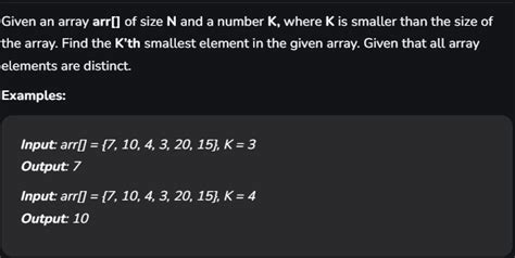 Image result for Find KTH Smallest Element in Array