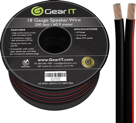 Amazon.com: 18AWG Speaker Wire, GearIT Pro Series 18 Gauge Speaker Wire ...