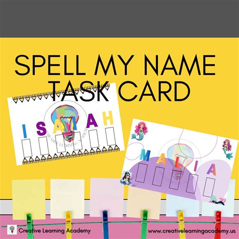 Personalized Spell My Name Themed Task Card - Etsy