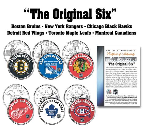 NHL Original Six U.S. & CanadaÂ Colorized Quarter Collection