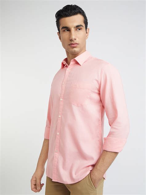 Parx Men Pink Solid Slim Fit Cotton Casual Shirt – MyRaymond