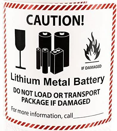 Buy CAUTION - LITHIUM METAL BATTERY Label, 4.5x 4.75, Peel & Stick-Roll ...