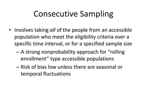 Image result for Consecutive Sampling Examples