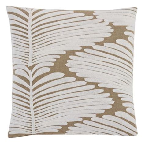 Evy Embroidered Pillow with Cotton Weave & Natural Linen
