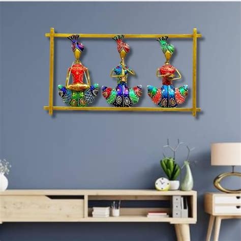 RSN Aesthetic Metal 3 Rajasthani Musician Metal Frame Wall Décor ...