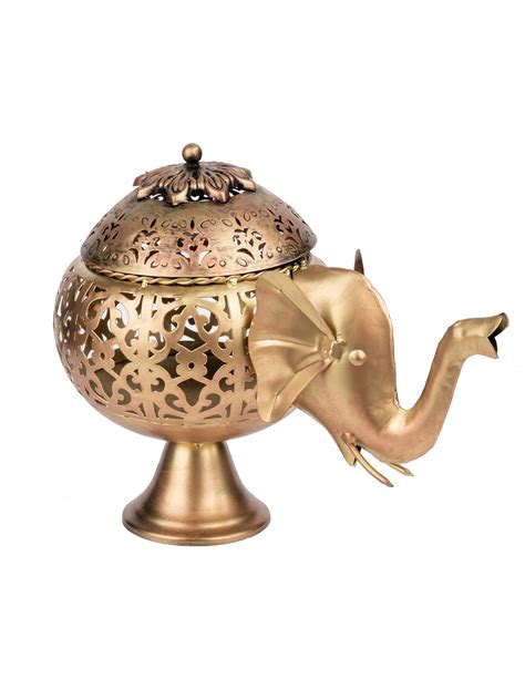 Golden Elephant T-Light Lamp | Shop Elegance Now