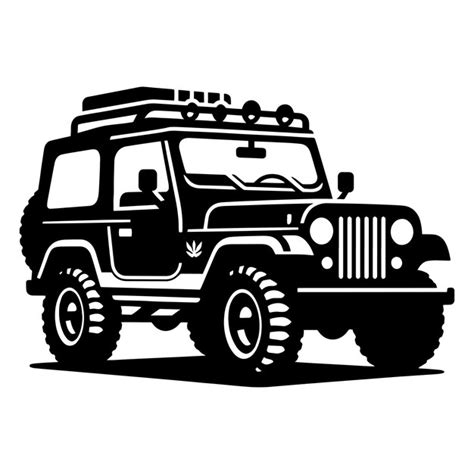 Offroad jeep adverture car silhouette vector illustration isolated on a ...