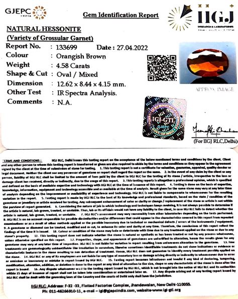 4.58/CT Natural Govt. Lab Certified Ceylonese Gomed-(1221) | Khanna Gems
