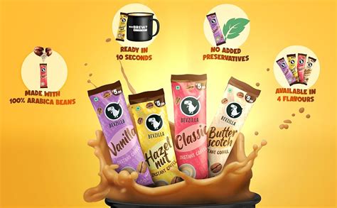 Bevzilla 24 Flavoured Coffee Sachets & Enamel Mug | Makes 24 Cups| 6 ...