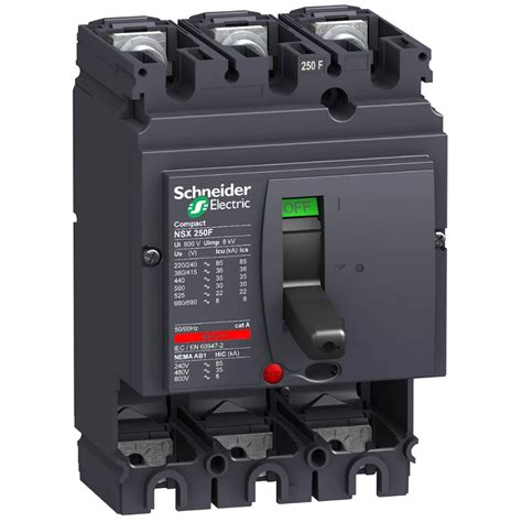 Schneider Electric ComPact NSX MCCB 250 A, 3 Pole, 36 kA, Without Trip Unit