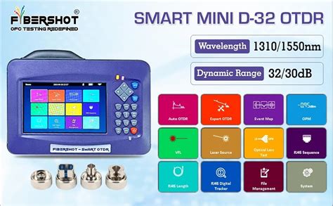 Fibershot Mini OTDR D32 – 1310nm/32dB & 1550nm/30dB, 5" Touchscreen ...