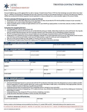 Trusted Contact Person Form - Blank Fillable Template | Fill Out, Print ...