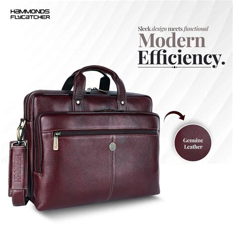 Luxury Leather Laptop Bag for Men - Office Shoulder Bag - Fits 14/15.6 ...