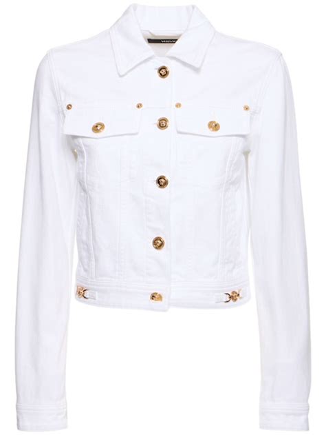 Washed cotton denim jacket - Versace - Women | Luisaviaroma