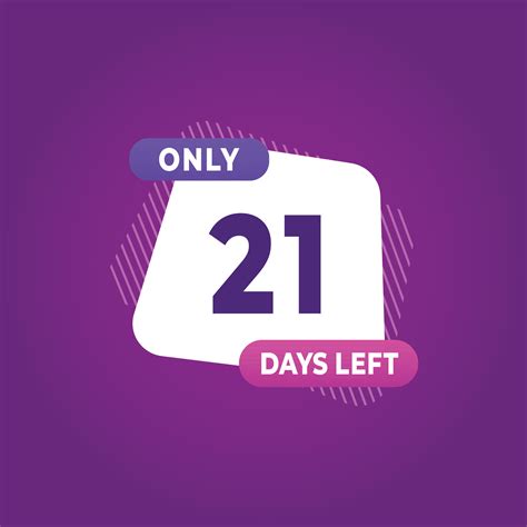 21 day left countdown discounts and sale time 21 day left sign label ...