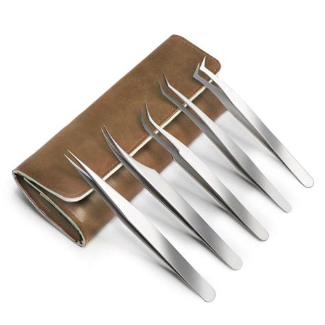 Mirrored, 5 Pcs: Quewel Lash Eyelash Extension Tweezers Set Eyelash ...