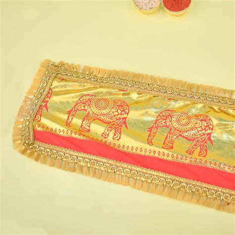 Buy Red Color with Elephant Design Angvastra/Patka/Duppata 33 Inch in ...