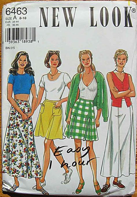 New Look 6463 Sewing Pattern ~ Misses' Easy 1 Hour Skirts in 2 Lengths ...