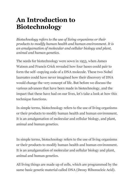 An Introduction to Biotechnology - An Introduction to Biotechnology ...