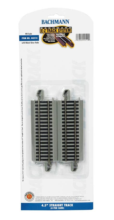 Buy Bachmann Trains - Snap-Fit E-Z TRACK 4.50” STRAIGHT TRACK (4/card ...
