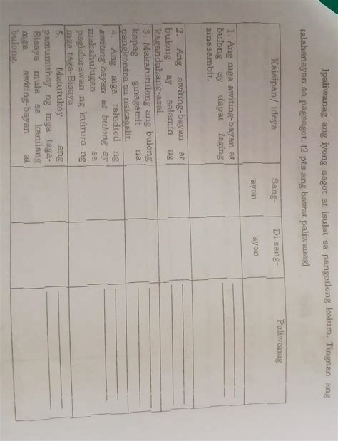 bumuo ng paghatol pagmamatuwid sa pamamagitan ng paglagay ng tsek sa ...