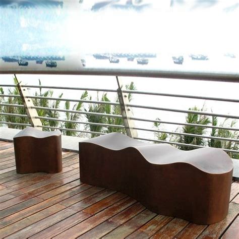 创意心电几何造型玻璃钢曲线休闲椅商场美陈座椅户外广场景观休息坐凳
