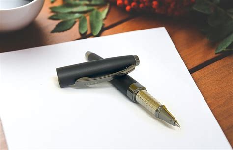 Custom Grey Line Roller Pen with Gun Metal Parts | Buy Personalised Pens