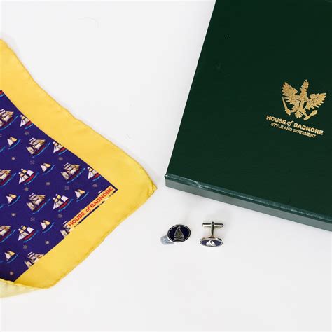 Sailboat Pocket Square & Cufflinks Set – House of Badnore