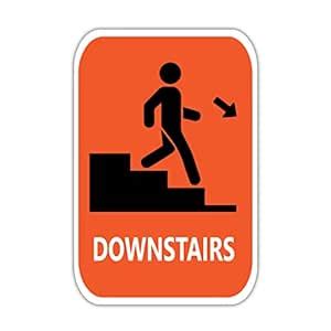 ISEE 360® Downstairs Sign Sticker For Office Hospital Mall Factory Shop ...