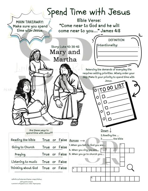 Mary and Martha Bible Story Worksheet, Sunday School Activity (PDF ...