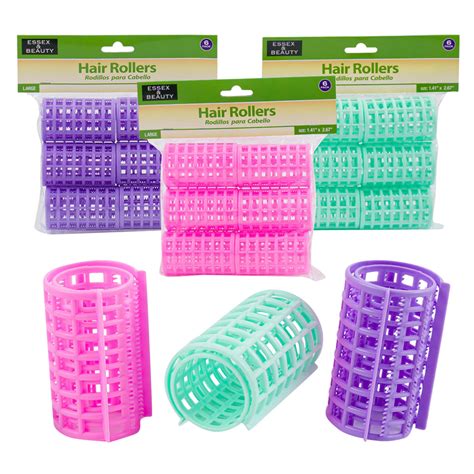 Wholesale 6pc Hair Roller Set W/ Cover- Large- 3 Assortments
