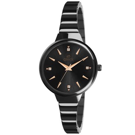 Buy Onex Stainless Steel Strap Analog Watch for Women(Black) | 5005 ...