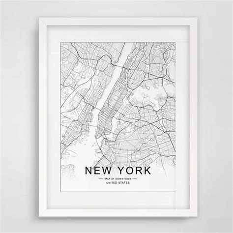 New York City Downtown Map Wall Art New York Street India | Ubuy