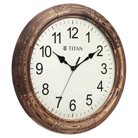 Buy Online Titan Wooden Wall Clock with flame treated case White Dial ...