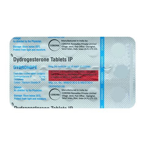 Dydrohope 10 mg Tablet | Uses, Side Effects, Price | Apollo Pharmacy