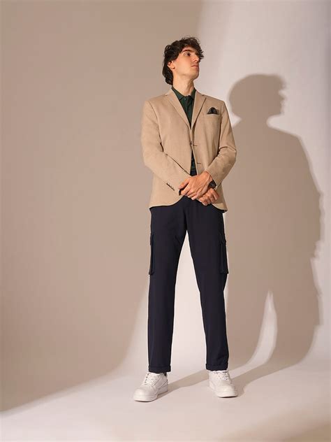 Buy Navy Blue Mid Rise Cargo Pants for Men Online