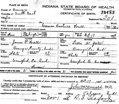 Indiana Birth Records – Tri-State Genealogical Society