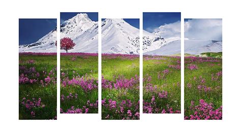 LADECOR Kailash mountain painting for Wall Decoration Mountain Greenery ...