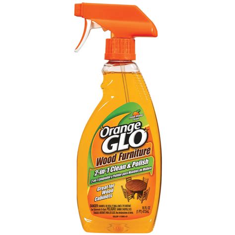 Orange Glo Clean & Polish Wood Furniture Polish, 16 fl oz (1 pt) 473 ml