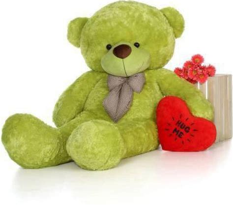 jimdar Cute & Very Soft Double Color Green Fur Teddy Bear - 120 cm ...