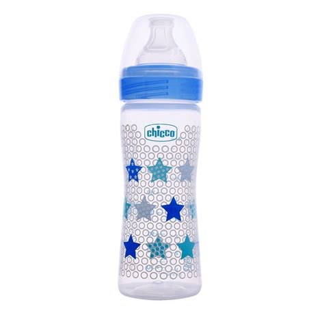 Chicco Well Being Feeding Bottle-Anti Colic-Medium Flow-250 ml-Blue-2M ...