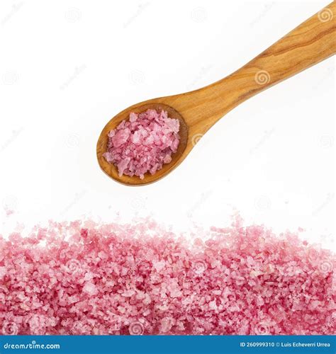 Fine Red Wine Salt Crystals in the Wooden Spoon Stock Photo - Image of ...