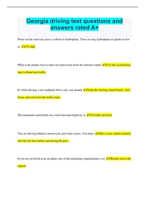 Georgia Driving Road Test