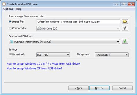Setup Windows 7 from USB drive