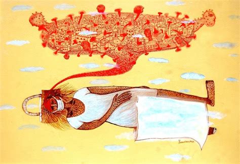 "The Whole Country Is Upset Of Corona": Yellow Acrylic Painting by ...